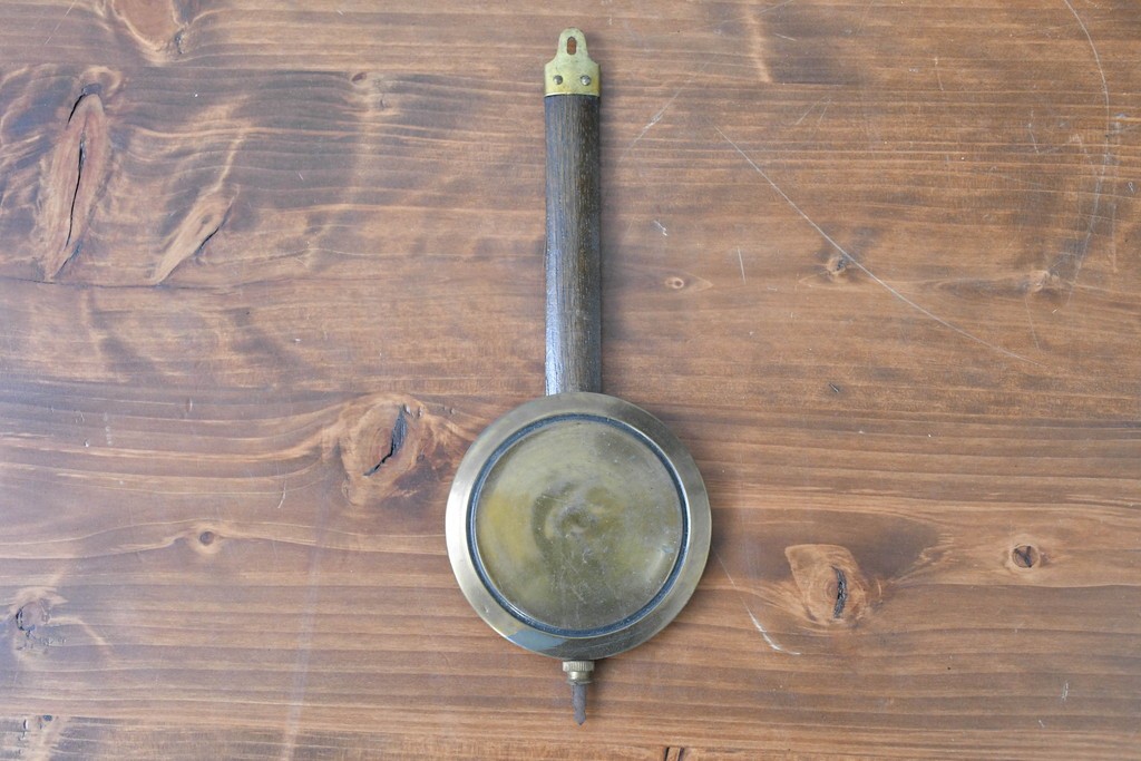 和製アンティーク　大正期　小栗時計製造所　IDEAL(アイデアル)　意匠ガラス扉が目を惹く掛け時計　(R-086131)