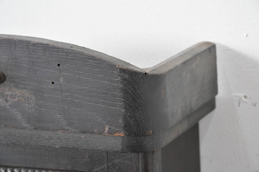 和製アンティーク　大正期　小栗時計製造所　IDEAL(アイデアル)　意匠ガラス扉が目を惹く掛け時計　(R-086131)