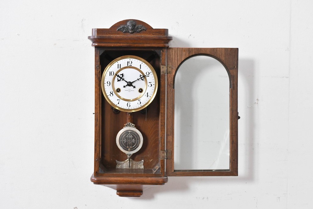 和製アンティーク　大正～昭和初期　精工舎(SEIKOSHA、セイコー)　天使のレリーフが印象的な掛け時計　(R-086132)