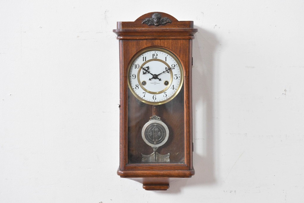 和製アンティーク　大正～昭和初期　精工舎(SEIKOSHA、セイコー)　天使のレリーフが印象的な掛け時計　(R-086132)