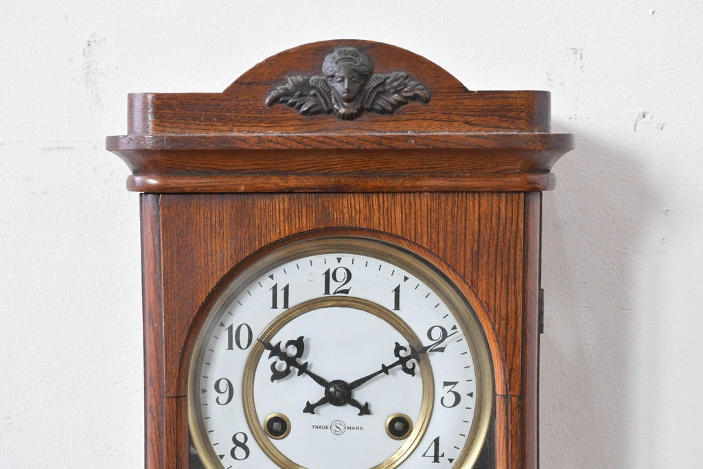 和製アンティーク　大正～昭和初期　精工舎(SEIKOSHA、セイコー)　天使のレリーフが印象的な掛け時計　(R-086132)