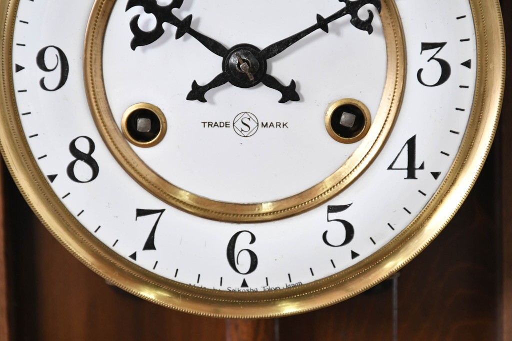 和製アンティーク　大正～昭和初期　精工舎(SEIKOSHA、セイコー)　天使のレリーフが印象的な掛け時計　(R-086132)