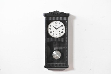 和製アンティーク　Meiji(明治時計社)　彫刻装飾が映える縦長の掛け時計　(R-086133)