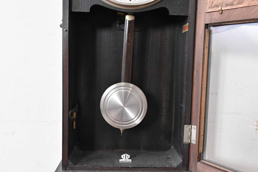 和製アンティーク　Meiji(明治時計社)　彫刻装飾が映える縦長の掛け時計　(R-086133)