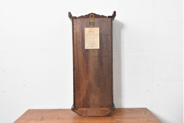 和製アンティーク　Meiji(明治時計社)　彫刻装飾が映える縦長の掛け時計　(R-086133)