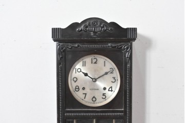 和製アンティーク　精工舎(SEIKOSHA、セイコー)　装飾彫刻がクラシカルな掛け時計　(R-086135)