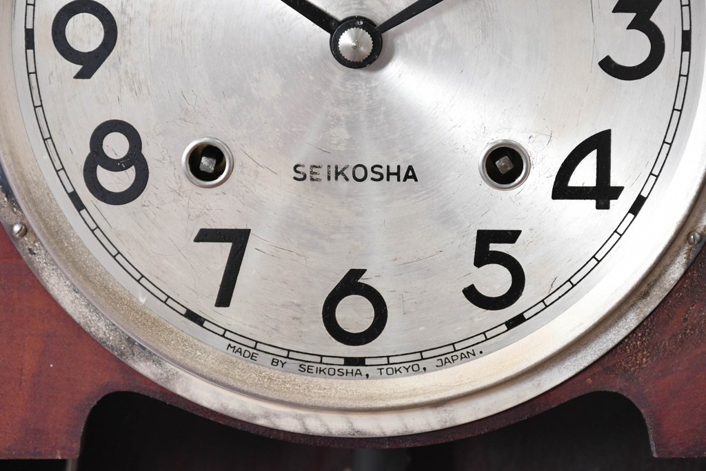 和製アンティーク　精工舎(SEIKOSHA、セイコー)　装飾彫刻がクラシカルな掛け時計　(R-086135)
