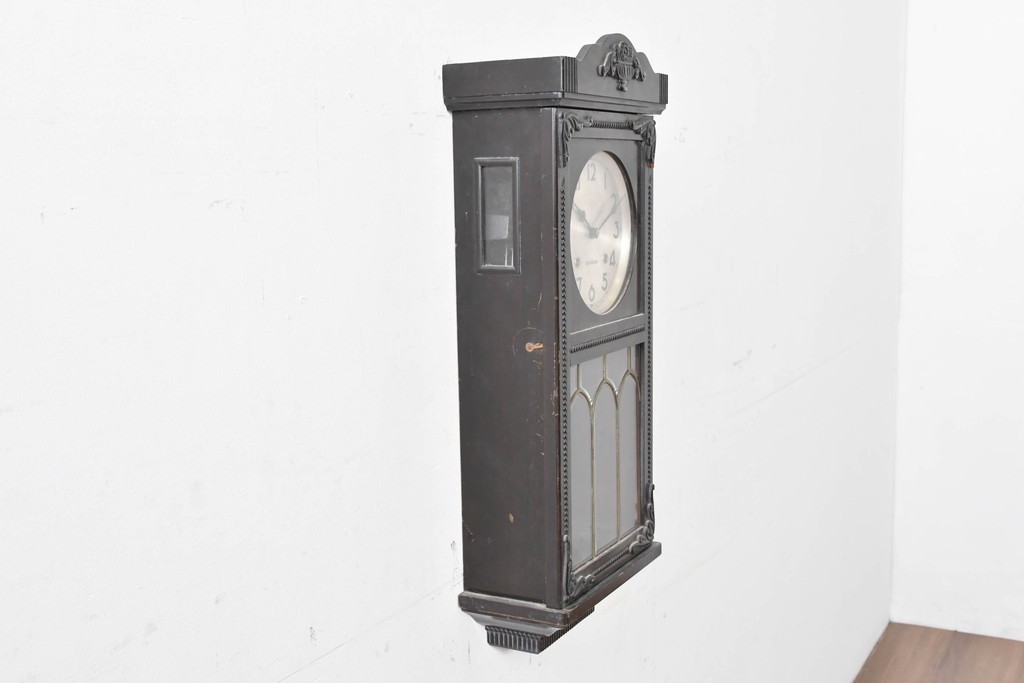 和製アンティーク　精工舎(SEIKOSHA、セイコー)　装飾彫刻がクラシカルな掛け時計　(R-086135)