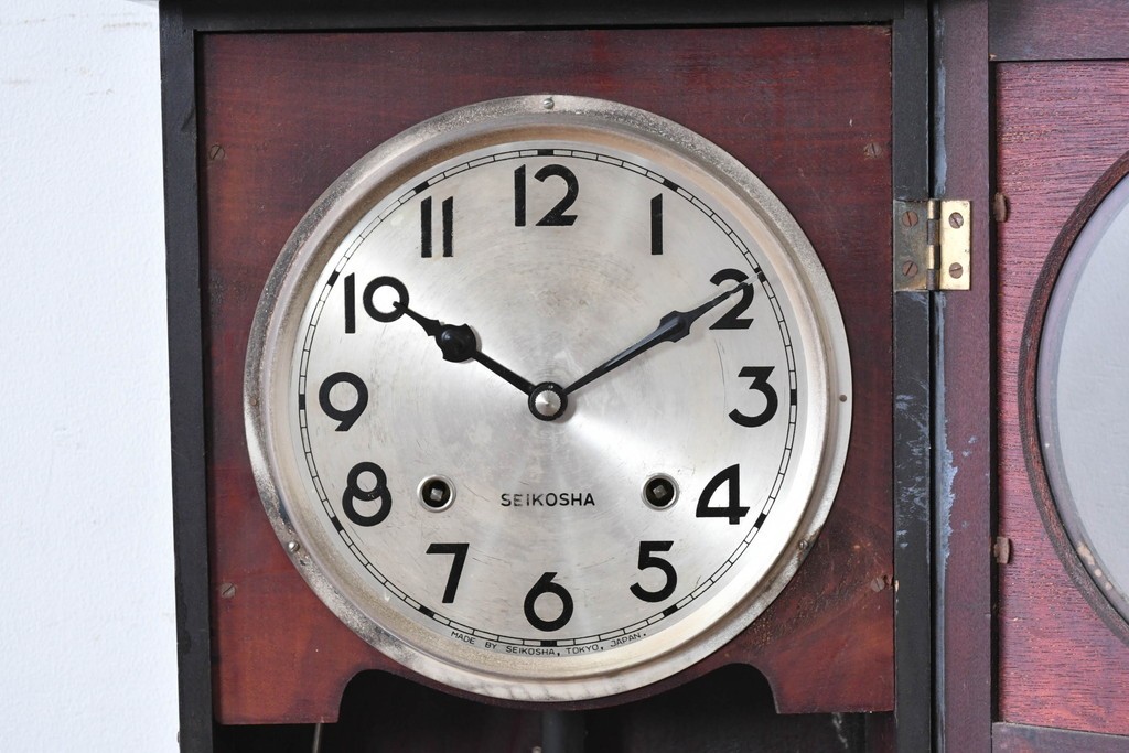 和製アンティーク　精工舎(SEIKOSHA、セイコー)　装飾彫刻がクラシカルな掛け時計　(R-086135)