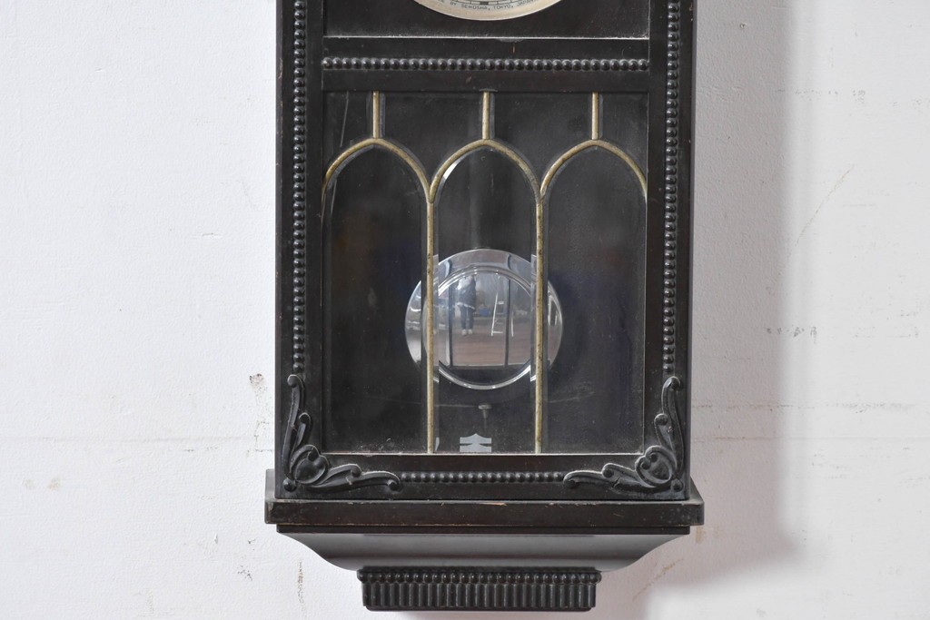 和製アンティーク　精工舎(SEIKOSHA、セイコー)　装飾彫刻がクラシカルな掛け時計　(R-086135)