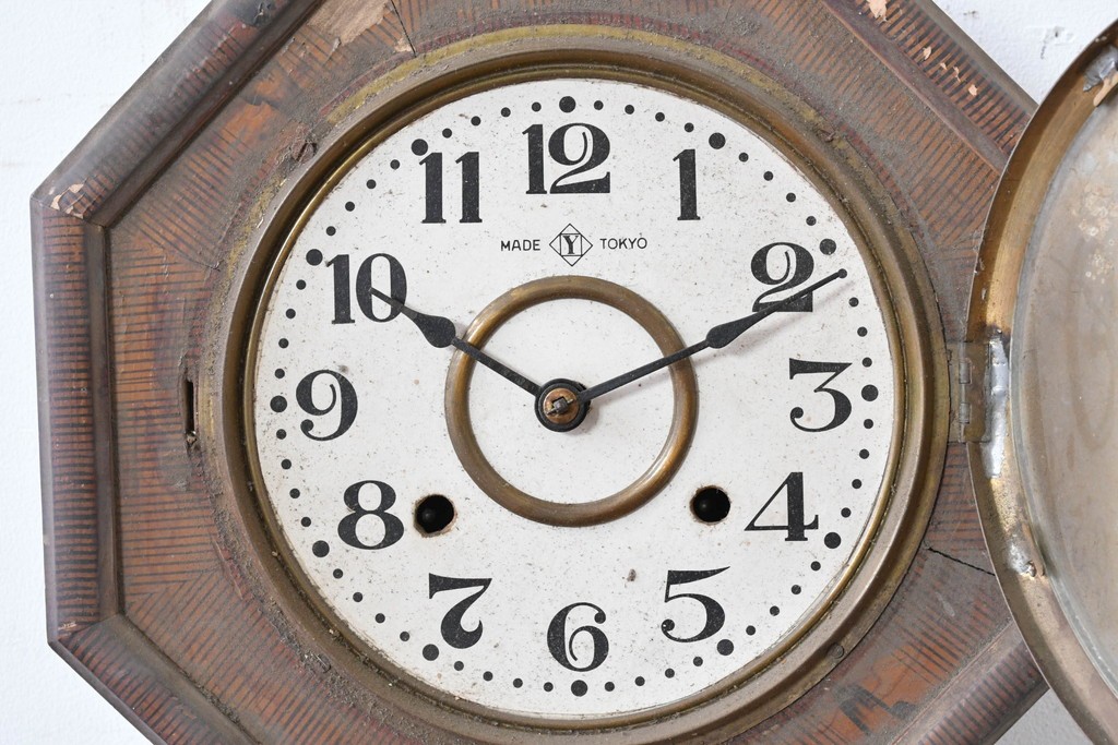 和製アンティーク　精工舎(SEIKOSHA、セイコー)　時代を感じる佇まいのレトロな八角振り子時計　(R-086136)