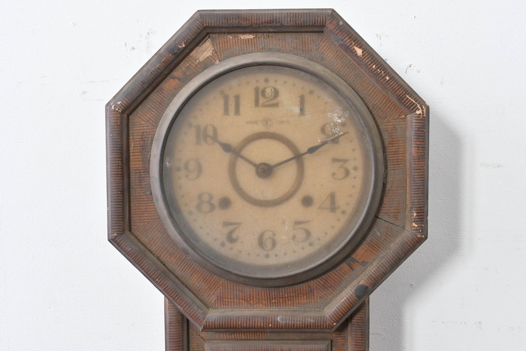 和製アンティーク　精工舎(SEIKOSHA、セイコー)　時代を感じる佇まいのレトロな八角振り子時計　(R-086136)