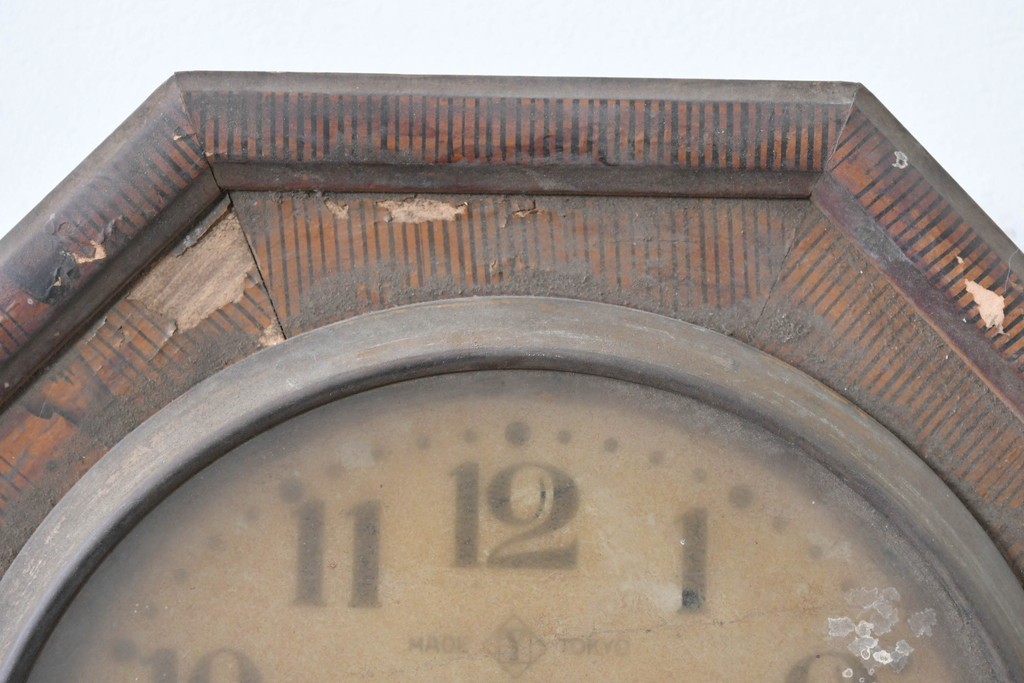 和製アンティーク　精工舎(SEIKOSHA、セイコー)　時代を感じる佇まいのレトロな八角振り子時計　(R-086136)