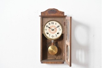 和製アンティーク　味わいのある木目が魅力の振り子時計　(R-086137)