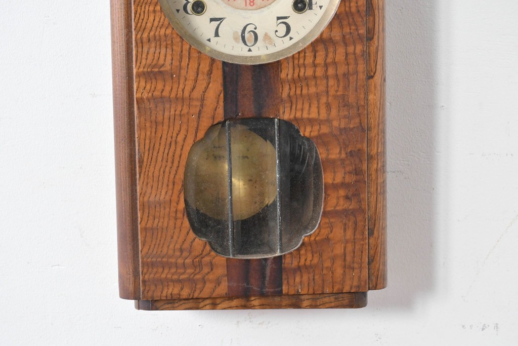 和製アンティーク　味わいのある木目が魅力の振り子時計　(R-086137)