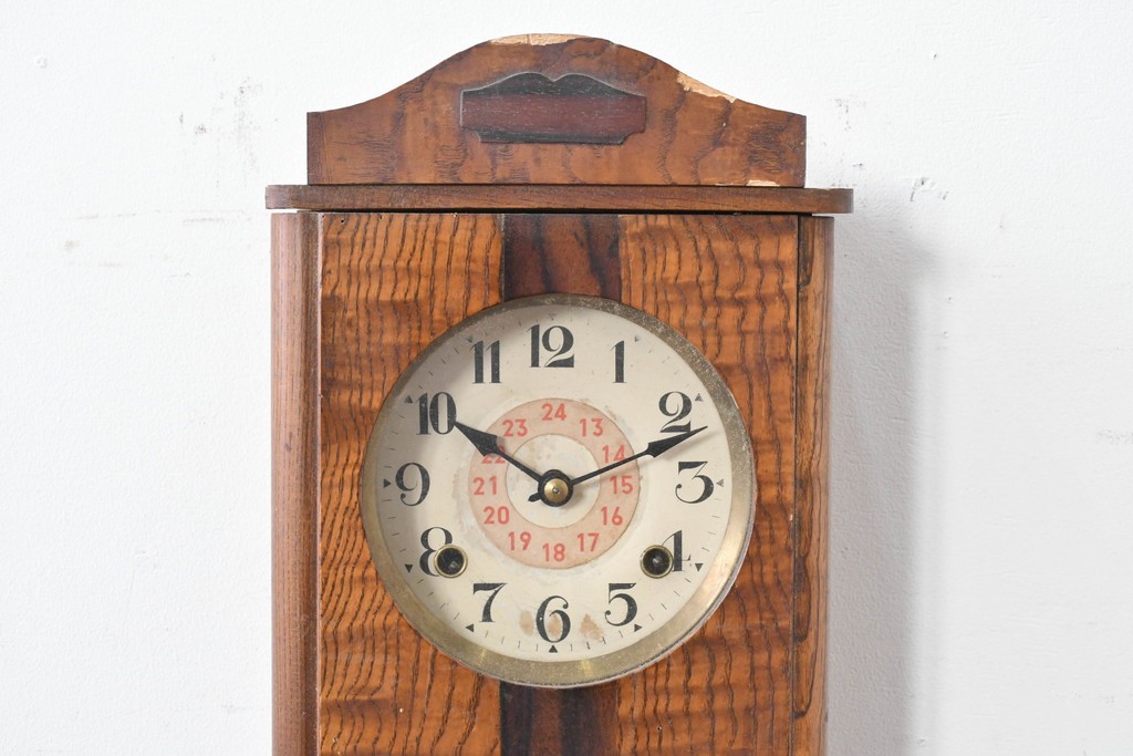 和製アンティーク　味わいのある木目が魅力の振り子時計　(R-086137)