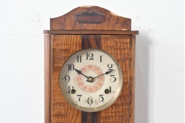 和製アンティーク　味わいのある木目が魅力の振り子時計　(R-086137)