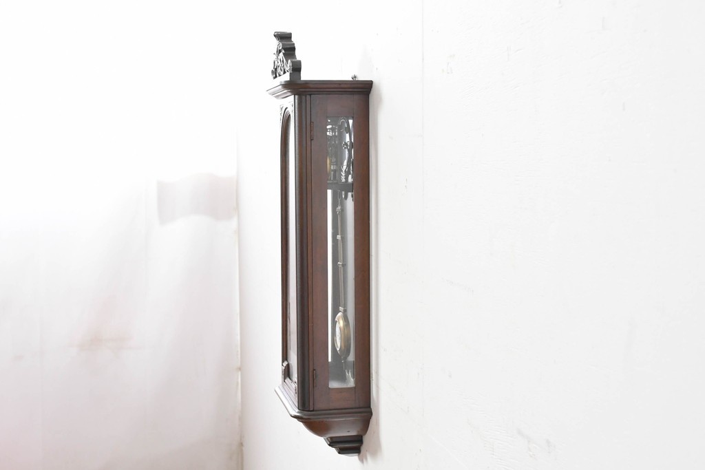 和製アンティーク　明治大正期　スリゲル型　ホーロー文字盤のクラシカルな振り子時計　(R-086139)