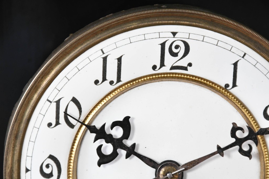 和製アンティーク　明治大正期　スリゲル型　ホーロー文字盤のクラシカルな振り子時計　(R-086139)