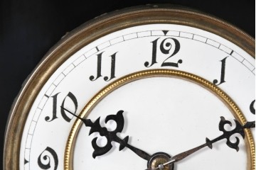 和製アンティーク　明治大正期　スリゲル型　ホーロー文字盤のクラシカルな振り子時計　(R-086139)