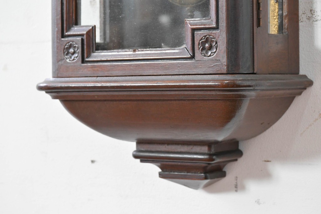 和製アンティーク　明治大正期　スリゲル型　ホーロー文字盤のクラシカルな振り子時計　(R-086139)