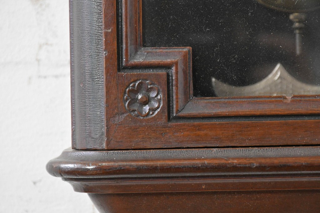 和製アンティーク　明治大正期　スリゲル型　ホーロー文字盤のクラシカルな振り子時計　(R-086139)