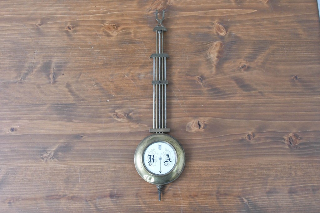 和製アンティーク　明治大正期　スリゲル型　ホーロー文字盤のクラシカルな振り子時計　(R-086139)