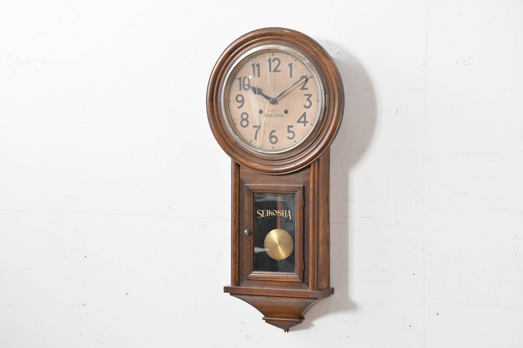和製アンティーク　精工舎(SEIKOSHA、セイコー)　レトロで素朴な印象の振り子時計　(R-086140)