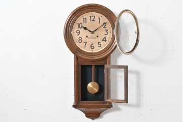 和製アンティーク　精工舎(SEIKOSHA、セイコー)　レトロで素朴な印象の振り子時計　(R-086140)