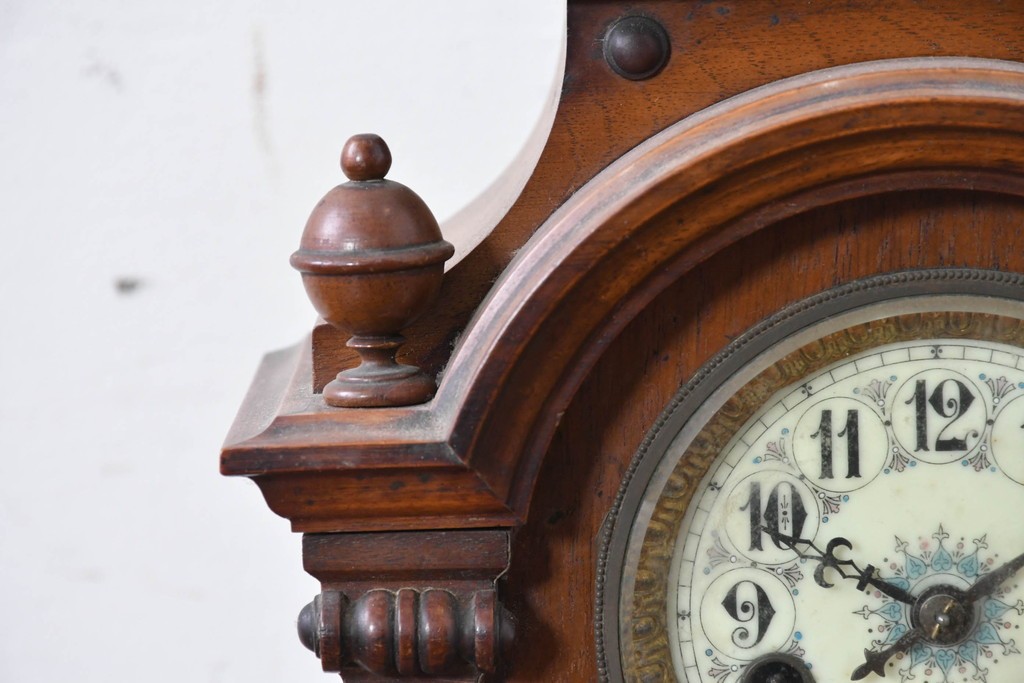 ドイツアンティーク　H.A.C(ハンブルグ・アメリカンクロック・カンパニー)製　Junghans(ユンハンス)合併前の希少品!　文字盤の美しい置時計　(R-086141)