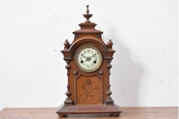 ドイツアンティーク　H.A.C(ハンブルグ・アメリカンクロック・カンパニー)製　Junghans(ユンハンス)合併前の希少品!　文字盤の美しい置時計　(R-086141)