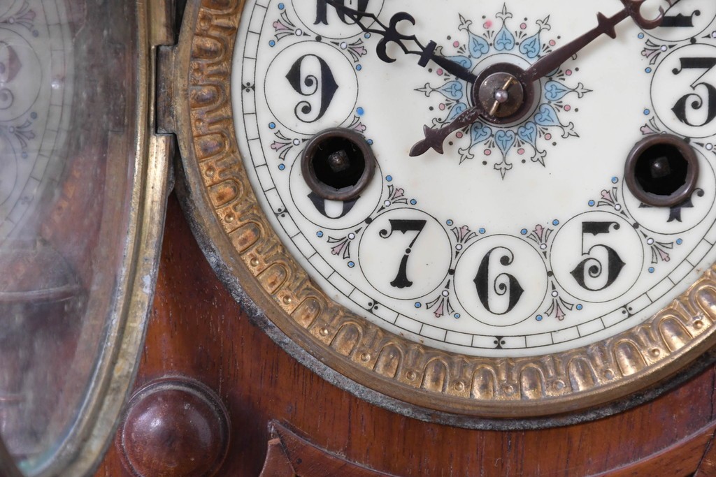 ドイツアンティーク　H.A.C(ハンブルグ・アメリカンクロック・カンパニー)製　Junghans(ユンハンス)合併前の希少品!　文字盤の美しい置時計　(R-086141)