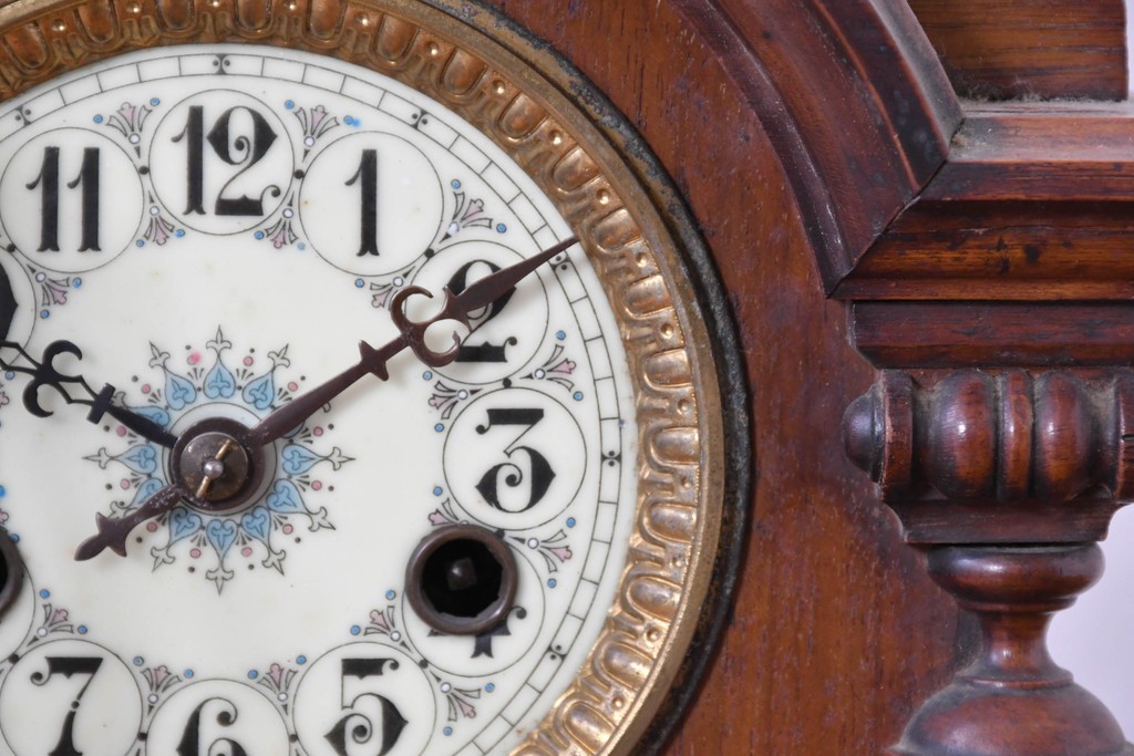 ドイツアンティーク　H.A.C(ハンブルグ・アメリカンクロック・カンパニー)製　Junghans(ユンハンス)合併前の希少品!　文字盤の美しい置時計　(R-086141)