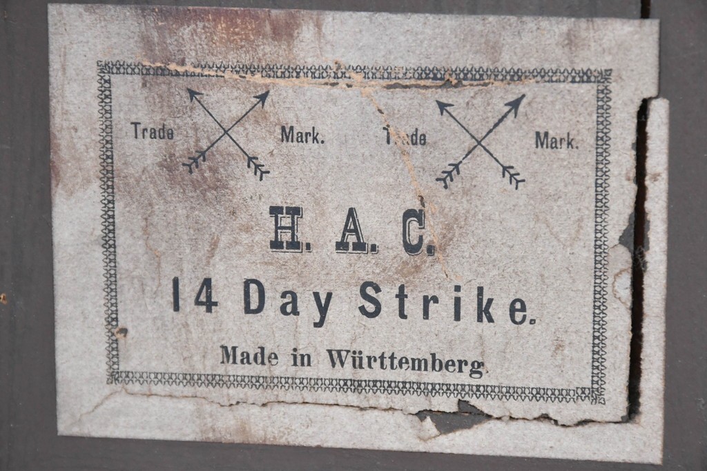 ドイツアンティーク　H.A.C(ハンブルグ・アメリカンクロック・カンパニー)製　Junghans(ユンハンス)合併前の希少品!　文字盤の美しい置時計　(R-086141)