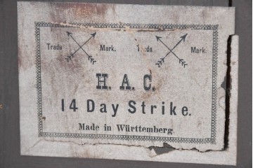 ドイツアンティーク　H.A.C(ハンブルグ・アメリカンクロック・カンパニー)製　Junghans(ユンハンス)合併前の希少品!　文字盤の美しい置時計　(R-086141)