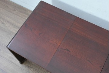 中古　希少な廃番品　欅(ケヤキ)材　コンパクトにまとまる折り畳み式文机　(R-086142)