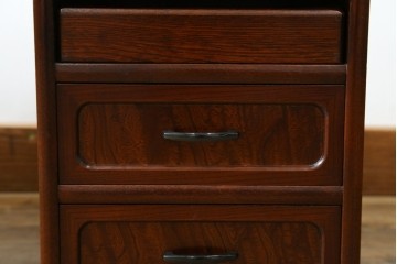 中古　希少な廃番品　欅(ケヤキ)材　コンパクトにまとまる折り畳み式文机　(R-086142)