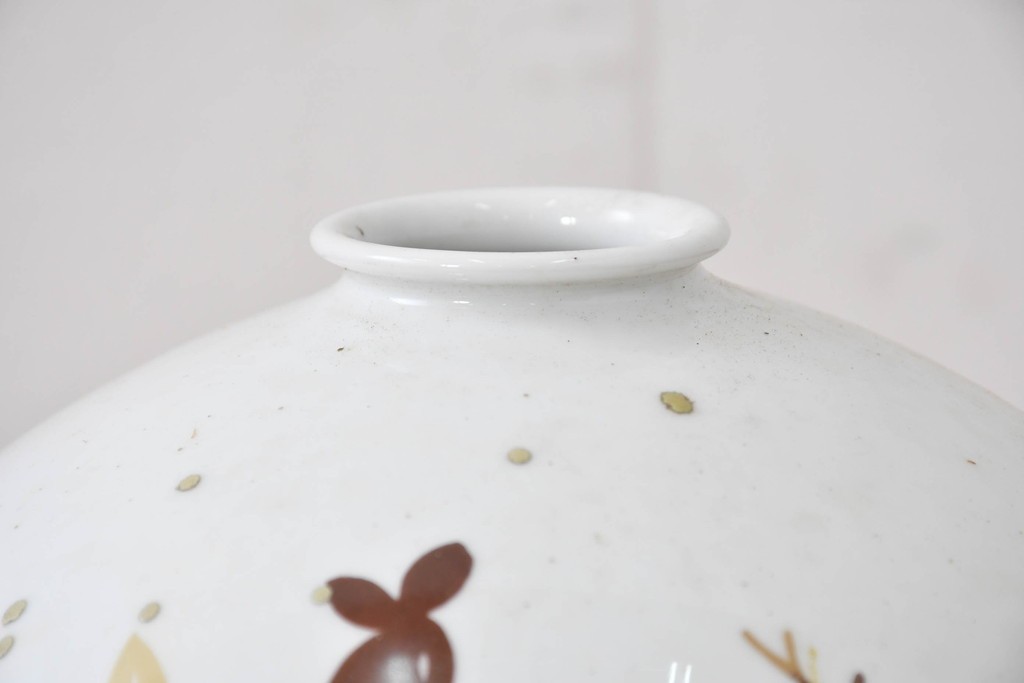 《引っ掛けシーリング式ペンダントライト加工費込み》　和製ヴィンテージ　希少モデル　オールドノリタケ　鹿が描かれた陶器製ペンダントライト　(R-086144)