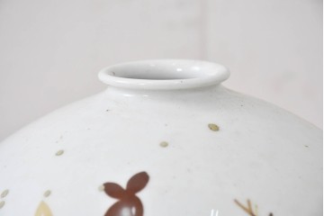 《引っ掛けシーリング式ペンダントライト加工費込み》　和製ヴィンテージ　希少モデル　オールドノリタケ　鹿が描かれた陶器製ペンダントライト　(R-086144)