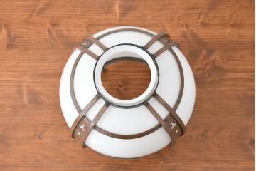 《引っ掛けシーリング式ペンダントライト加工費込み》　和製アンティーク　銅フレームの透かし文様が美しいペンダントライト　(R-086145)