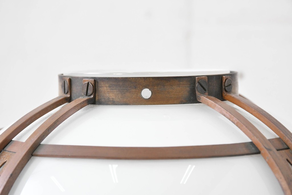 《引っ掛けシーリング式ペンダントライト加工費込み》　和製アンティーク　銅フレームの透かし文様が美しいペンダントライト　(R-086145)