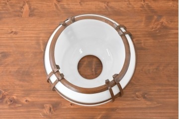 《引っ掛けシーリング式ペンダントライト加工費込み》　和製アンティーク　銅フレームの透かし文様が美しいペンダントライト　(R-086145)