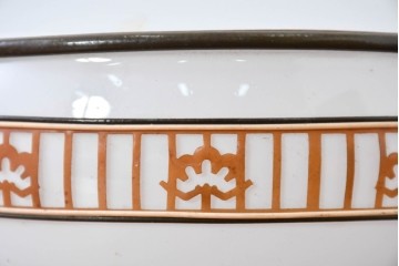 《引っ掛けシーリング式ペンダントライト加工費込み》　和製ヴィンテージ　昭和初期　セルロイド装飾による花文がやさしくあしらわれた照明シェード　(R-086146)