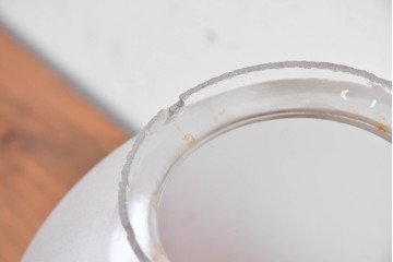 《引っ掛けシーリング式ペンダントライト加工費込み》　和製アンティーク　すりガラスのシンプルな球体型ペンダントライト　(R-086149)