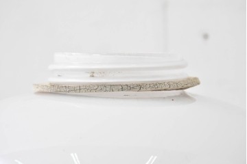 《天井・壁付け照明加工費込み》　和製アンティーク　シンプルな乳白色のオーバル型シーリングライト　(R-086152)