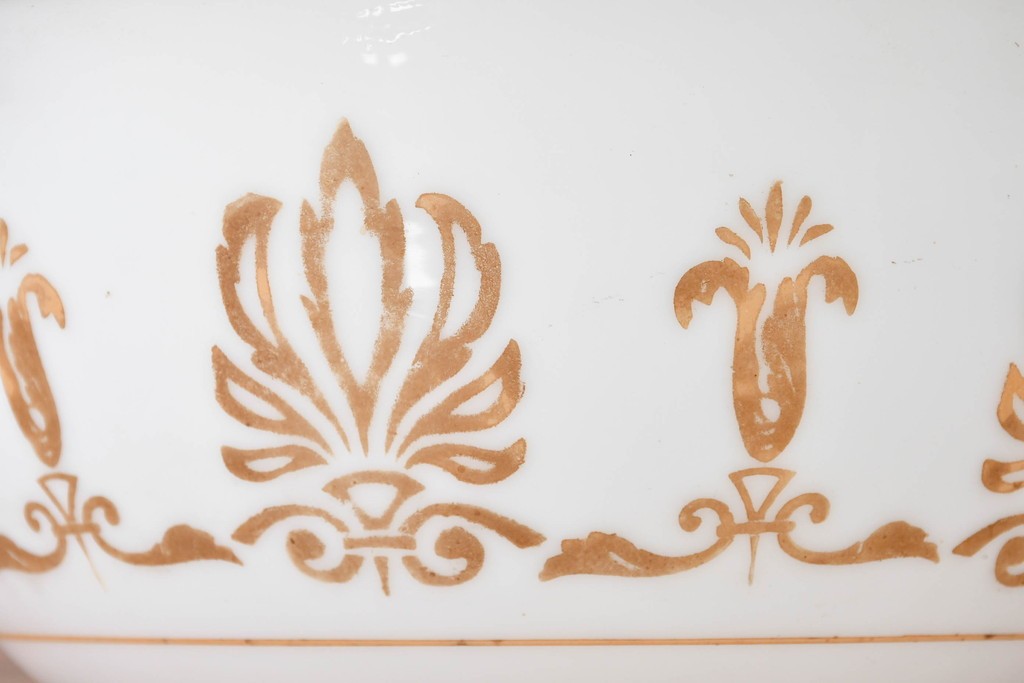 《引っ掛けシーリング式ペンダントライト加工費込み》　和製アンティーク　ゴールドの文様が優雅な大型ペンダントライト　(R-086154)