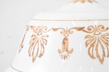 《引っ掛けシーリング式ペンダントライト加工費込み》　和製アンティーク　ゴールドの文様が優雅な大型ペンダントライト　(R-086154)