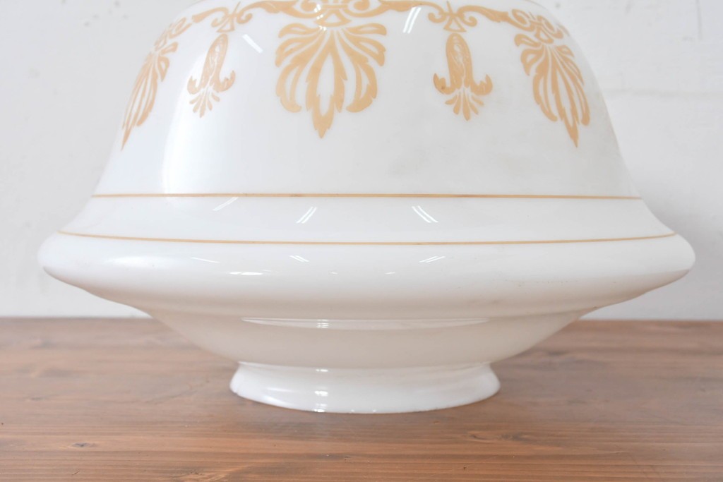 《引っ掛けシーリング式ペンダントライト加工費込み》　和製アンティーク　ゴールドの文様が優雅な大型ペンダントライト　(R-086155)