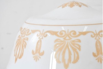 《引っ掛けシーリング式ペンダントライト加工費込み》　和製アンティーク　ゴールドの文様が優雅な大型ペンダントライト　(R-086155)