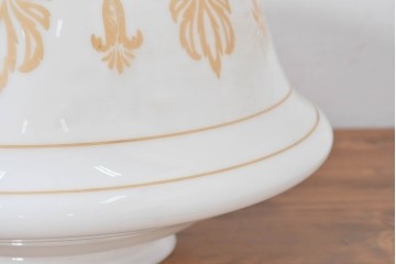 《引っ掛けシーリング式ペンダントライト加工費込み》　和製アンティーク　ゴールドの文様が優雅な大型ペンダントライト　(R-086155)